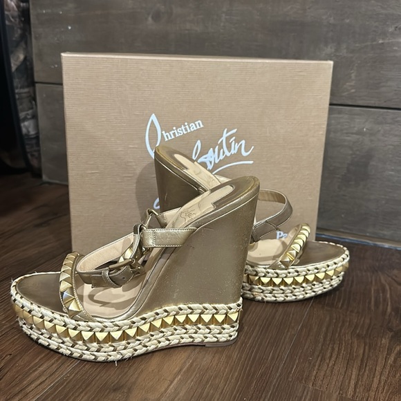 Christian Louboutin Cataclou 140 Calf Lame/Rope - Picture 3 of 13